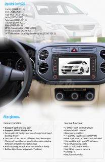 In Dash Car GPS DVD Stereo iPod Bluetooth 3G WiFi Bluetooth F VW Golf 