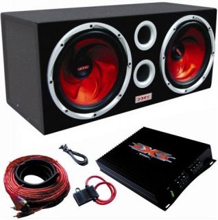 New XXX Car Audio 2 15 1500W Subs Car Amp Kit Sub Box