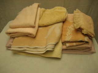 Piece Lei Bibb Cannon Cotton Bath Towel Washcloth Pink Beige Peach 