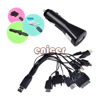 Car Charger Convenient Universal 10 in 1 USB Multiple Charge Cable ENE 