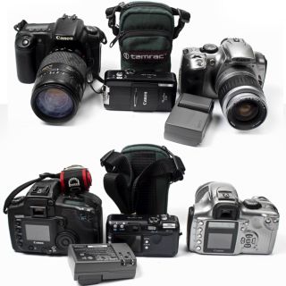 bidding for lot of 3 canon cameras for parts and repair average rough 
