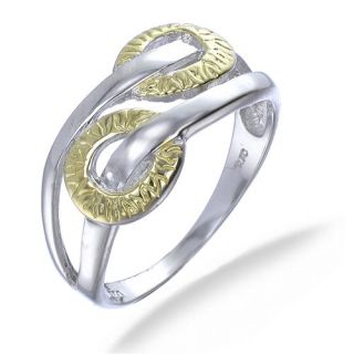 18K Yellow Gold Plated Ring In Sterling Silver (Available in Sizes 5 