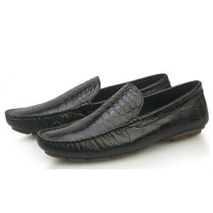   Alligator Casual Slip on Shoes Black Mens Loafer Shoes Car Shoe