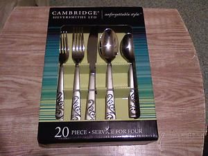 Flatware Cambridge Silversmiths 20 Piece Service for 4 Spoons Forks 