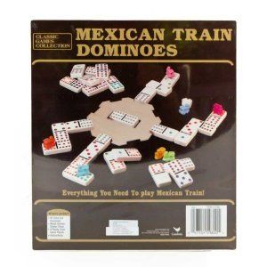 Cardinal Mexican Train Dominoes in Wooden Case New