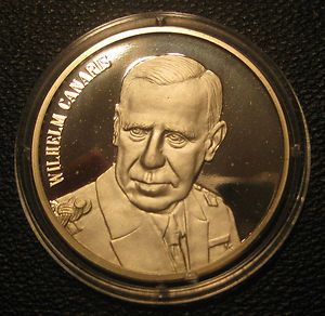   Silver Proof Coin Medal Portrait of Admiral Canaris head of the Abwehr