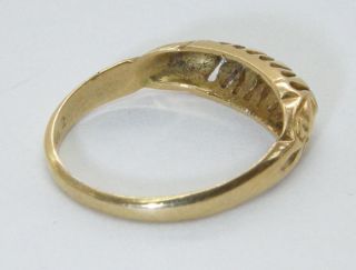 Vintage Victorian 18 Carat Gold Ring Set with 5 Diamonds