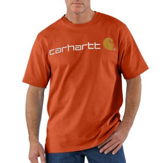 Carhartt Short Sleeve Logo T Shirt Red Orange K195 RDO