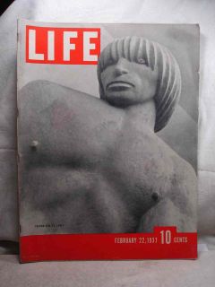Life Feb 22 1937 Carl Milles Sculptures Marian Anderson