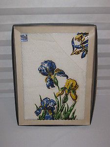 Vintage Blue Iris Cannon Bath Towel Washcloth Gift Set NWT