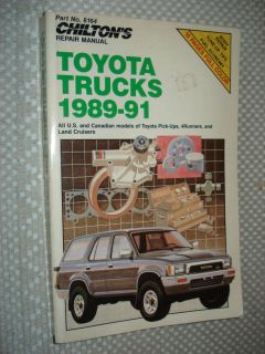 1989 1991 TOYOTA TRUCK SERVICE MANUAL SHOP BOOK CHILTONS 90 4RUNNER 