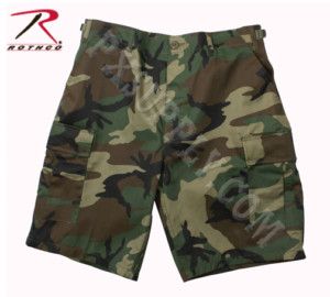 Woodland Camo BDU Shorts Military Style Rothco 7056