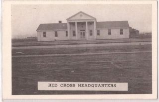 Camp Barkeley Texas Postcard TX Red Cross Headquarters Building c1940s 