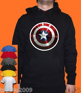 Captain America Shield Hoodie Unisex All Sizes Colours Available 