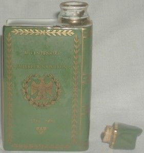 camus napoleon cognac book miniature decanter green empty