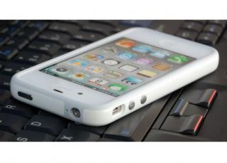 New White TPU Rubber Plastic Bumper Case Cover with Metal Buttons 