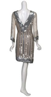 Candela Sparkling Silk Chiffon Sequin Party Dress 8 New