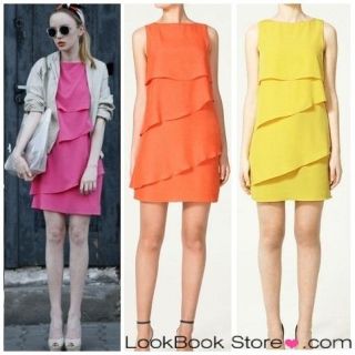 Celebrity Bright Candy Coloured Inspired Four Layered Sleeveless Tank 