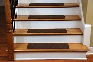 Carpet Stair Treads 27 x 9   Brown   Set of 13