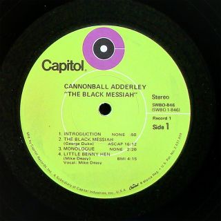 Cannonball Adderley Black Messiah LP Capitol ORG US 1972 Jazz Funk 