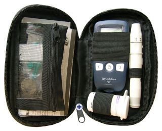   Glucose Meter Monitor Mmol Test Testing Kit Strips Lancets Case