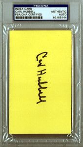 Carl Hubbell Autographed Signed Index Card PSA DNA 83155144
