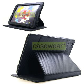 Black Carbon Style Patten Flip Stand Case Cover for New iPad Mini 