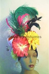 carmen miranda feather hat headpiece fruits showgirl costume accessory 