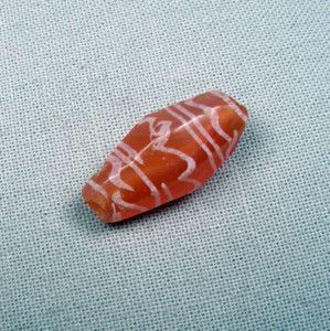 Ancient ETCHED CARNELIAN BEAD, INDUS VALLEY, circa 600 AD, Amazing old 