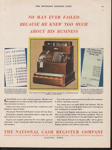 1930 National Cash Register Business Receipt Record Ad