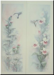 John J Cheng Queen Annes Lace Hummingbird Floral Duo