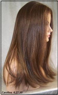 Brown Auburn Human Hair Blend Lace Front Wig Iron Safe Heat OK 