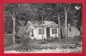 MI121 Murrays Cottages Cabins Carp Lake Michigan Real Photo Postcard 