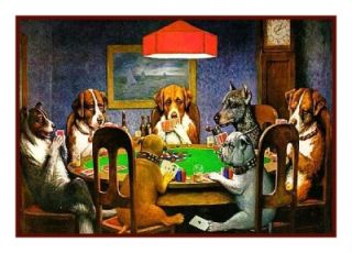 Dogs Playing Poker A Friend in Need by Coolidge Counted Cross Stitch 