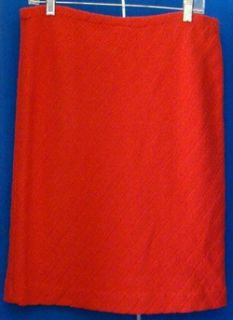 Castleberry Santana Knit Skirt Suit Red Navy Sz 8