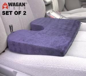 Wagan Ortho Car Seat Wedge Cushions Set 2 for Back Pain