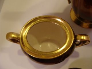 CARLETON WARE ROUGE ROYALE Coffeepot Covered Sugar & Creamer