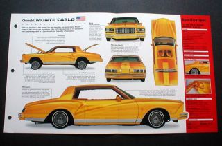 1979 Chevy Monte Carlo Lowrider Unique Imp Brochure 79