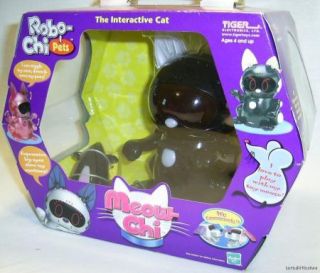 New Meow Chi Robot Pet Black Silver Interactive Cat Toy