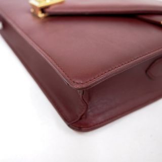 Cartier Vintage Burgundy Red Double Flap Envelope Handbag Shoulder Bag 