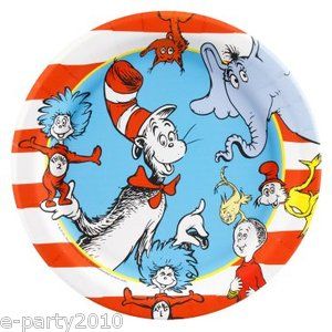 CAT in the HAT Dr. Seuss CAKE PLATES ~ Birthday PARTY Supplies