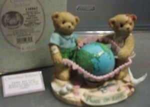 Cherished Teddies Parker and Carly World Wide Limited Edition and 