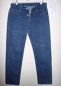 Vtg Hot 80s Levis 501 Pin Stripe Jeans Leather Patch Button Fly 30 x 