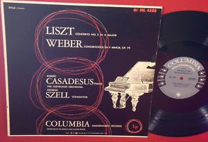 Casadesus Piano Szell Liszt Weber Columbia Six Eye Mono