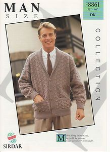 Knitting Pattern Mens Textured Pattern Jacket Cardigan DK 36 46 Inch 