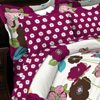 8PC Reversible Floral Queen Bed in A Bag Flower Comforter Sheets Shams 
