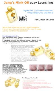 Jangs Pure Mink Oil 32ml Best Skin Care Moisturizer