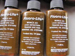nine) 1oz Bottles Fluoro Lite Leak Detection Dye R 12 R 22 R 502 TP 