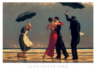 The Singing Butler Jack Vettriano Love Umbrella Dancing Beach Rain 