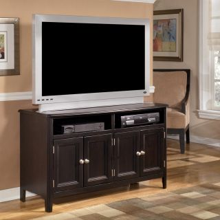 ASHLEY CARLYLE 50IN TV STAND BLACK FINISH      NEW